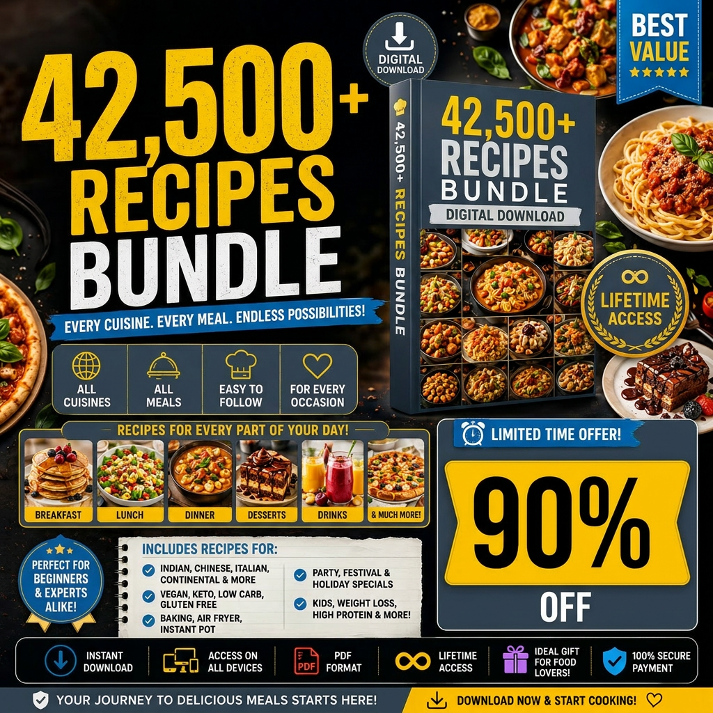 42500 Indian & International Recipes Bundle