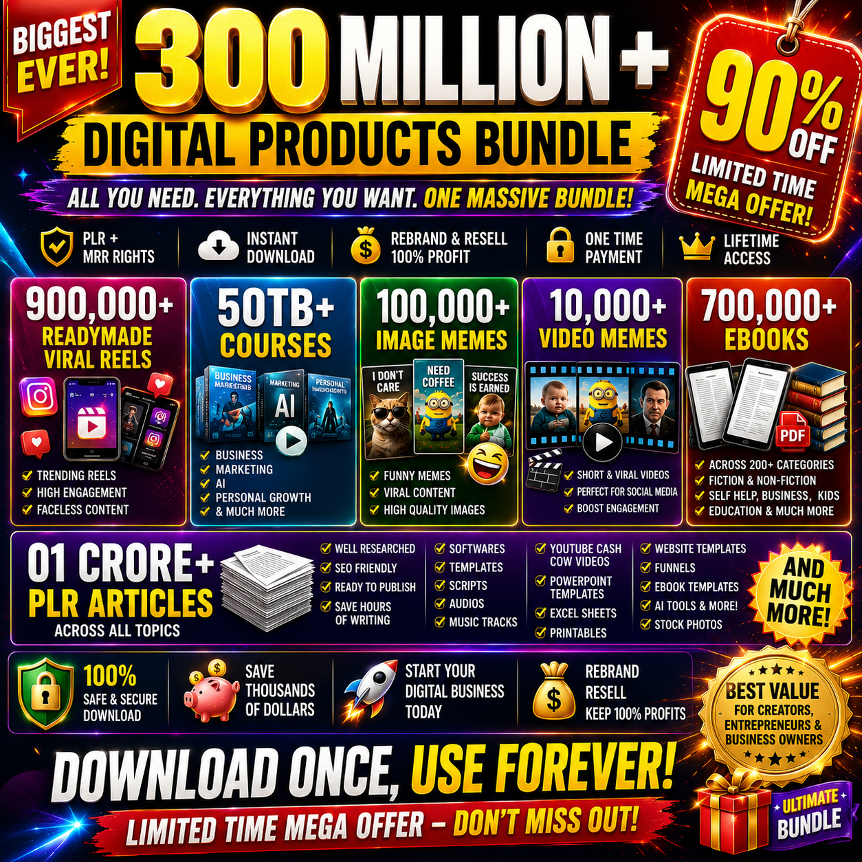 300 Million Massive digital products bundle