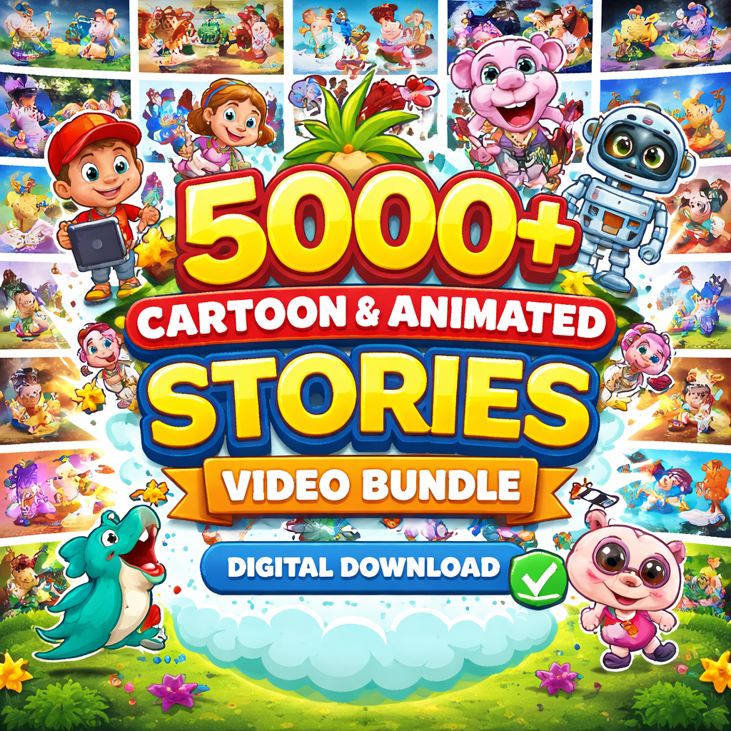 5,000+ Cartoon Animated Stories Video Bundle