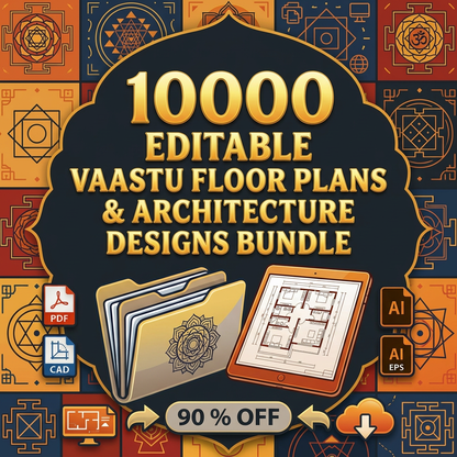 10000 editable VAASTU floor plans & house designs bundle