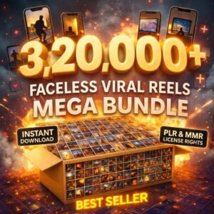 3,20,000 Viral Reels Bundle PLR MRR Faceless Digital Download